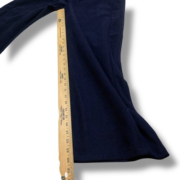 Halara Women’s Pants Blue Corduroy Sz L- Tall Elastic Waist Wide Legs Comfort Lo - Picture 5 of 11